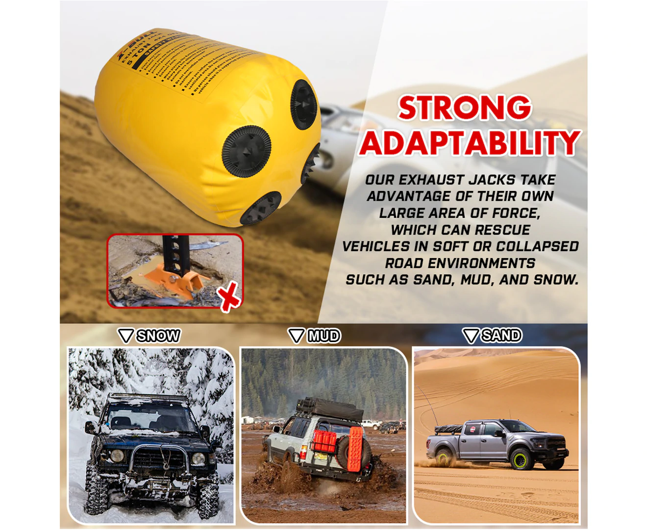 XBULL Exhaust Jack Car Jack Air Jack Recovery Jack Kits 5T Bag Truck Rescue Off eBay