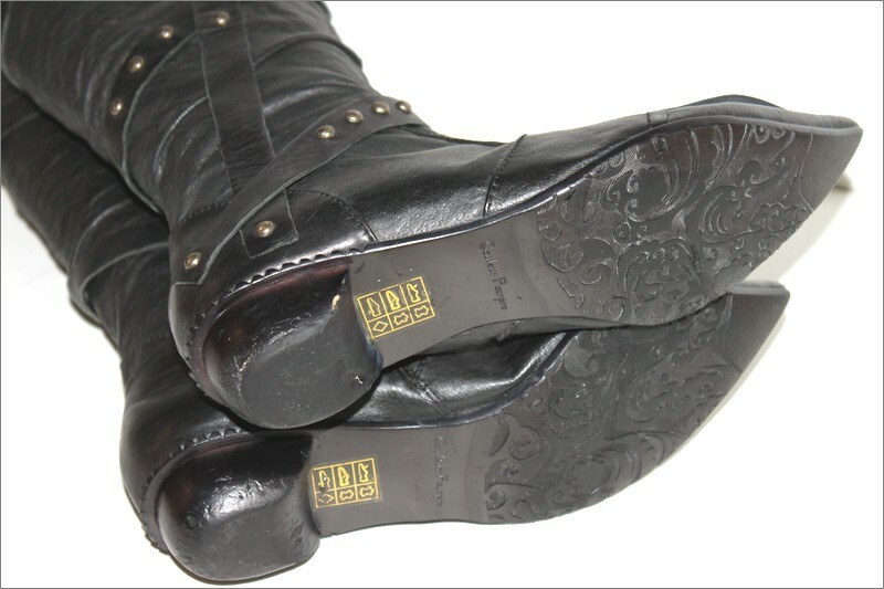 Bottines Pointues Cuir Noir COULEUR POURPRE - Taille 37, Talon Aiguille 5 Cm, Occasion TBE