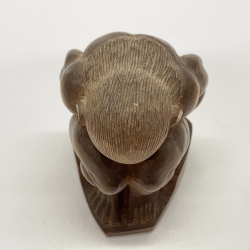 Vintage 4” Hand Made Carving Primitive Muscular Man Sleeping Or Praying - Picture 7 of 10