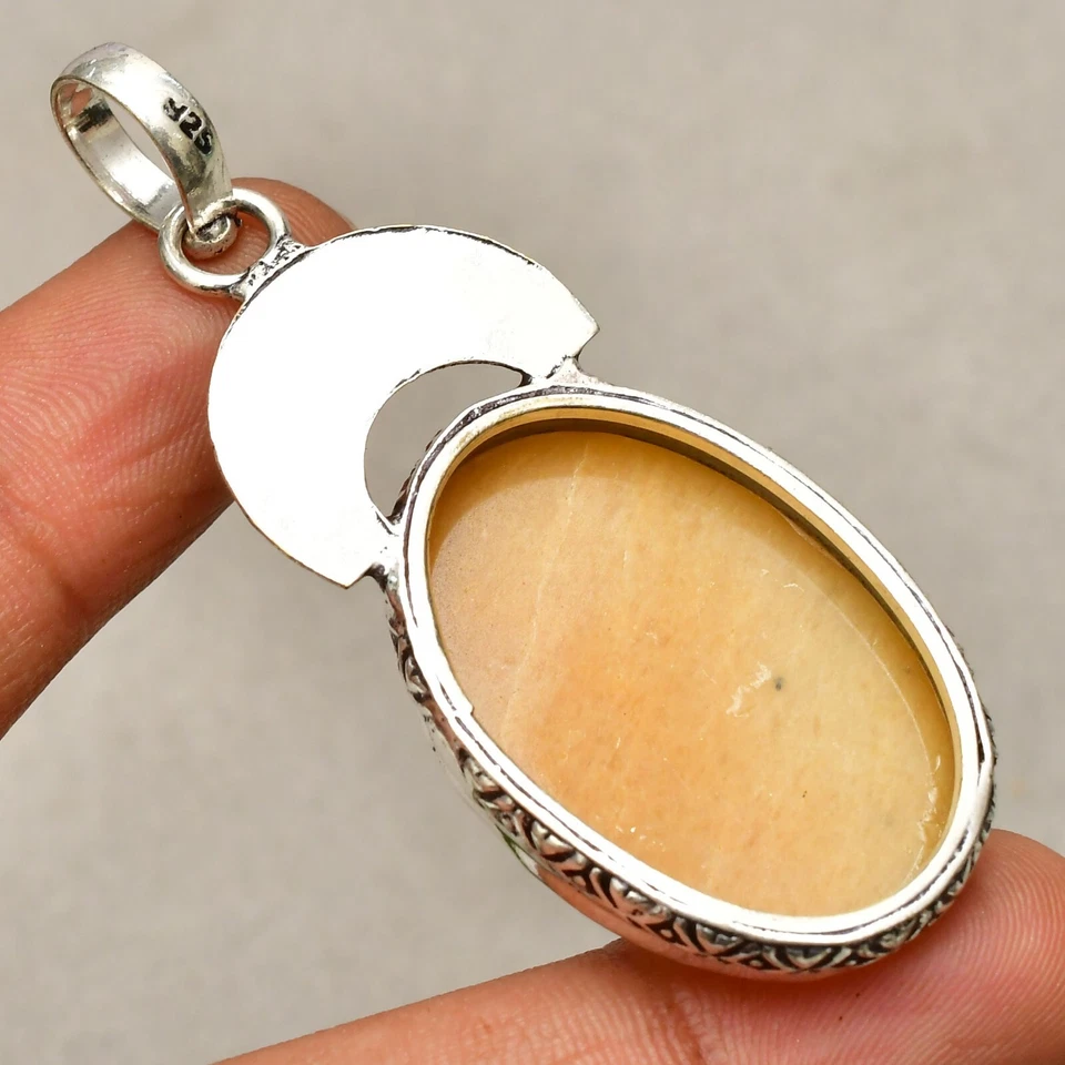 Ciondolo gioiello fatto a mano in argento sterling 925 con pietra preziosa al... - Immagine 4 di 4