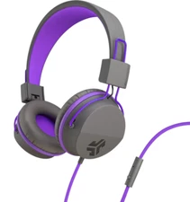 JLab - JBuddies Studio On-Ear Kids Wired Headphones - Gray/Purple