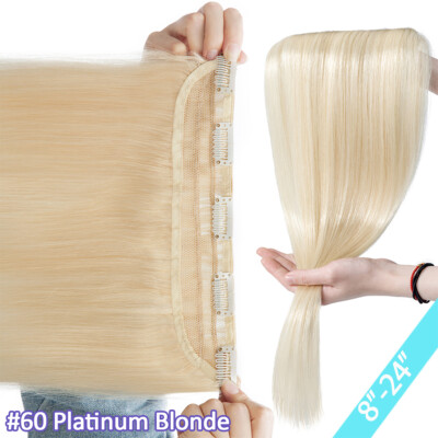 Women One Piece Real Clip in Remy Human Hair Extensions Full Head Straight Ombre