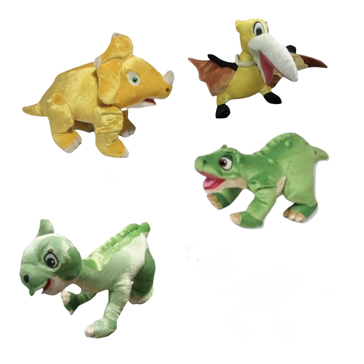 Land Before Time 4 Dinosaur Set Spike Cera Petrie Ducky 12” Plush