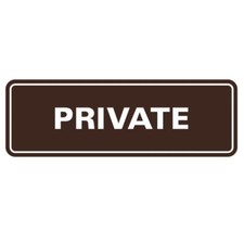 Private Door Wall Sign Dark Brown Small Privacy Notice Office Home Sign