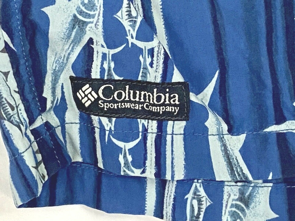 Columbia Sportswear Mens Swim Trunks Fish Marlin Print Shorts Size XL