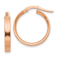 16mm 14K Rose Gold 3mm Small Hoop Earrings