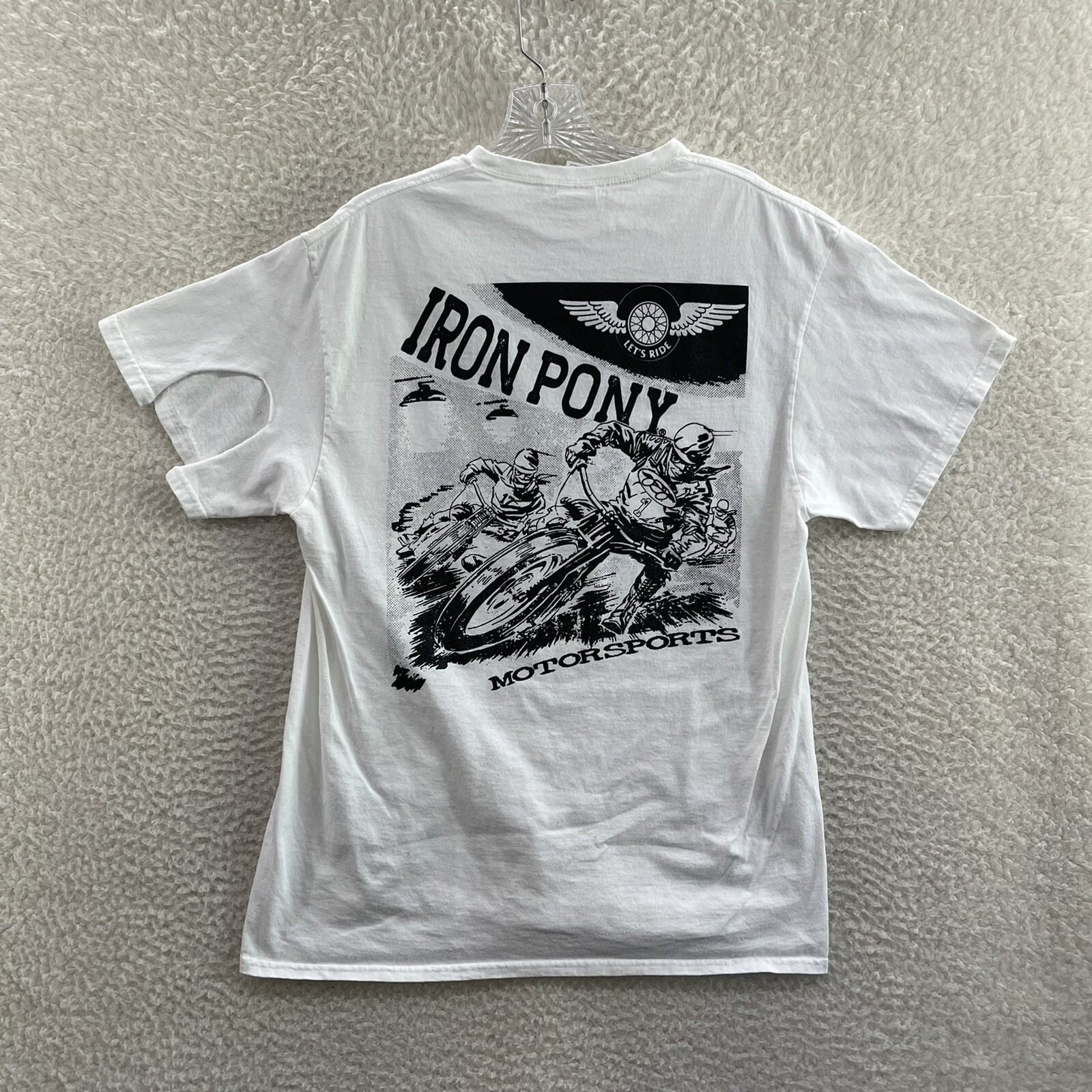 T shirt da uomo Delta White Iron Pony Motorsport grafica maniche corte L Large