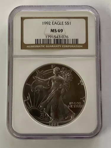 American Silver Eagle NGC 1992 UNC $1  MS-69 