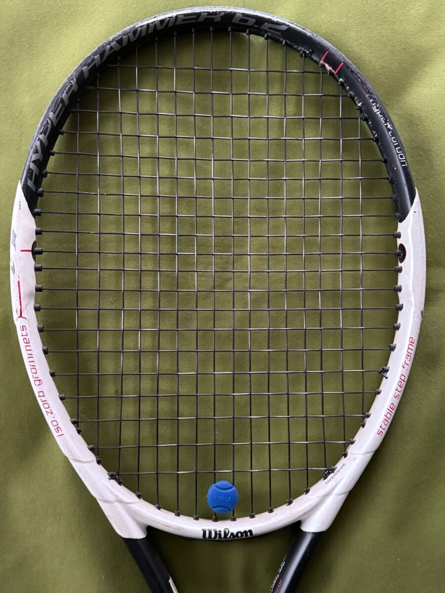 VGD BLACK/WHITE 4 1/4 2 WILSON HYPER HAMMER 6.2 TENNIS VGD BLACK/WHITE 4 1/4 2 WILSON HYPER HAMMER 6.2 TENNIS