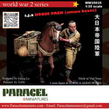 PARACEL MINIATURES WWII SERIES SET WW35035 IJA HORSE PACK AMMO BOXES 