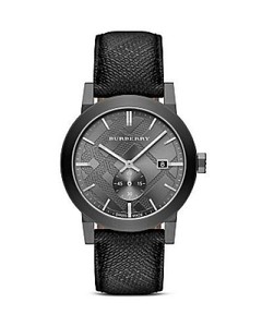 burberry check stamped chronograph bracelet watch