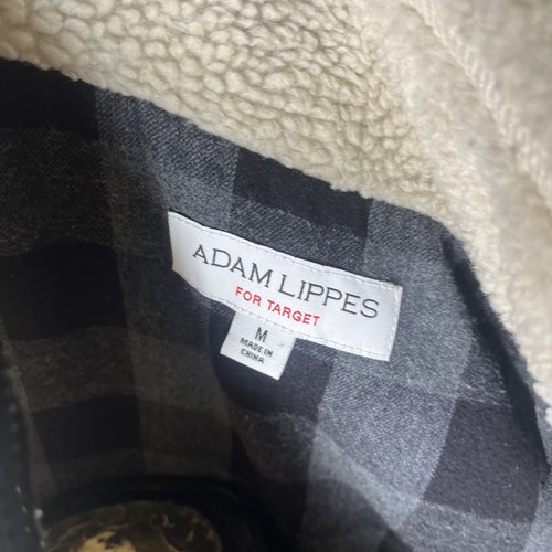 Adam Lippes Beige Sherpa Fleece Pullover Plaid Target Designer Mens Medium - Picture 9 of 9
