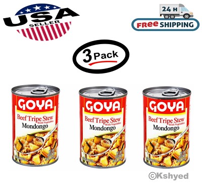 3 Pack Goya Beef Tripe Stew- Mondongo 15 oz (3 Pack) Best Selling, FREE SHIPPING
