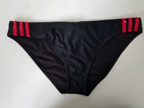 Adidas Womens Black Bathing Suit Bikini Hipster 3 Stripe Bottoms Size S - Picture 4 of 7