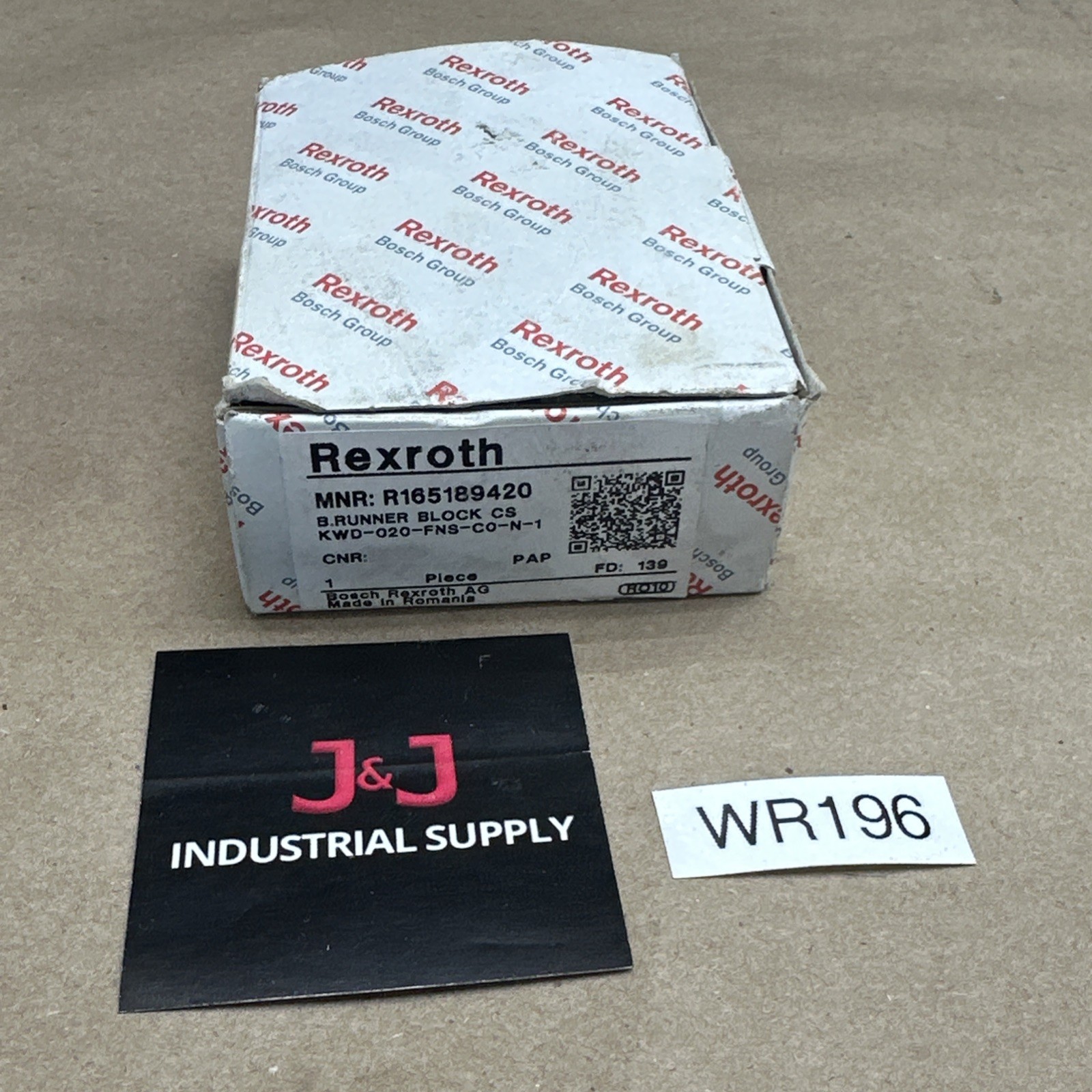 Bosch Rexroth R165189420 Bearing Runner Block CS KWD-020-FNS-CO-N-1 NEW SURPLUS