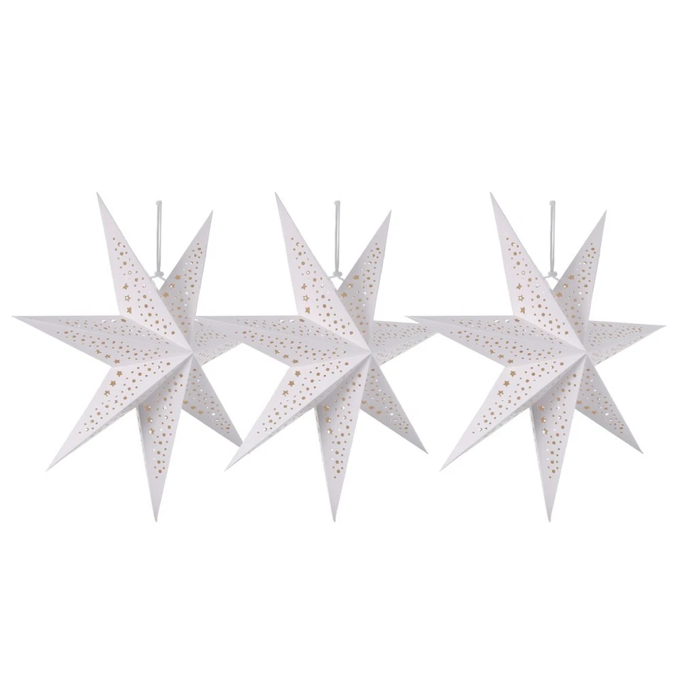 3 Pcs Ceiling Light Shade Hanging Star Ornament Holiday Lamp Shades - Image 2 of 4