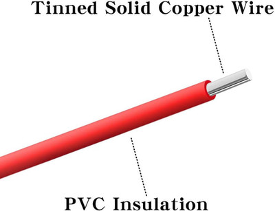 20 Gauge PVC 1007 Solid Electric Wire Red and Black Each 50 ft 20 AWG 1007 Ho...