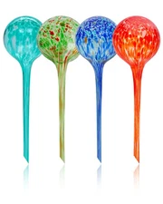 Iridescent Self Watering Globes, Glass Rainbow Plant Watering Globes, Self Wa...