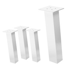 Set 4 gambe per tavolo 42 cm 80x80 mm bianco forma a I base tavolino