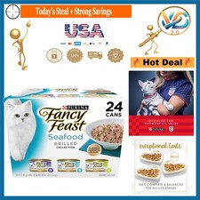 Purina Grilled Seafood Wet Cat Food Variety Pack 24 Cans All Life Stages