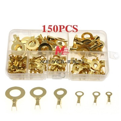 150x Assorted Insulated Electrical Wire Terminals Crimp Connectors Spade Kit *uq