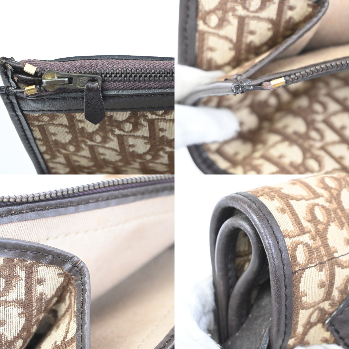 CHRISTIAN DIOR Logo Trotter Pattern Shoulder Bag Canvas Leather Brown 70KP521 — image 11