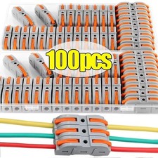 SPRING LEVER TERMINAL BLOCK ELECTRICAL CABLE WIRE CONNECTOR QUICK SPLICE INLINE