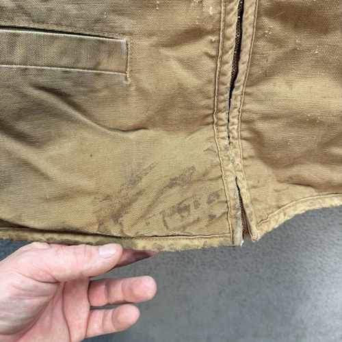 Chaleco Carhartt De Colección Para Hombres XL Lona Tostada Forrado Sherpa Ropa de Trabajo Tareas de Granero Años 90 - Imagen 12 de 14