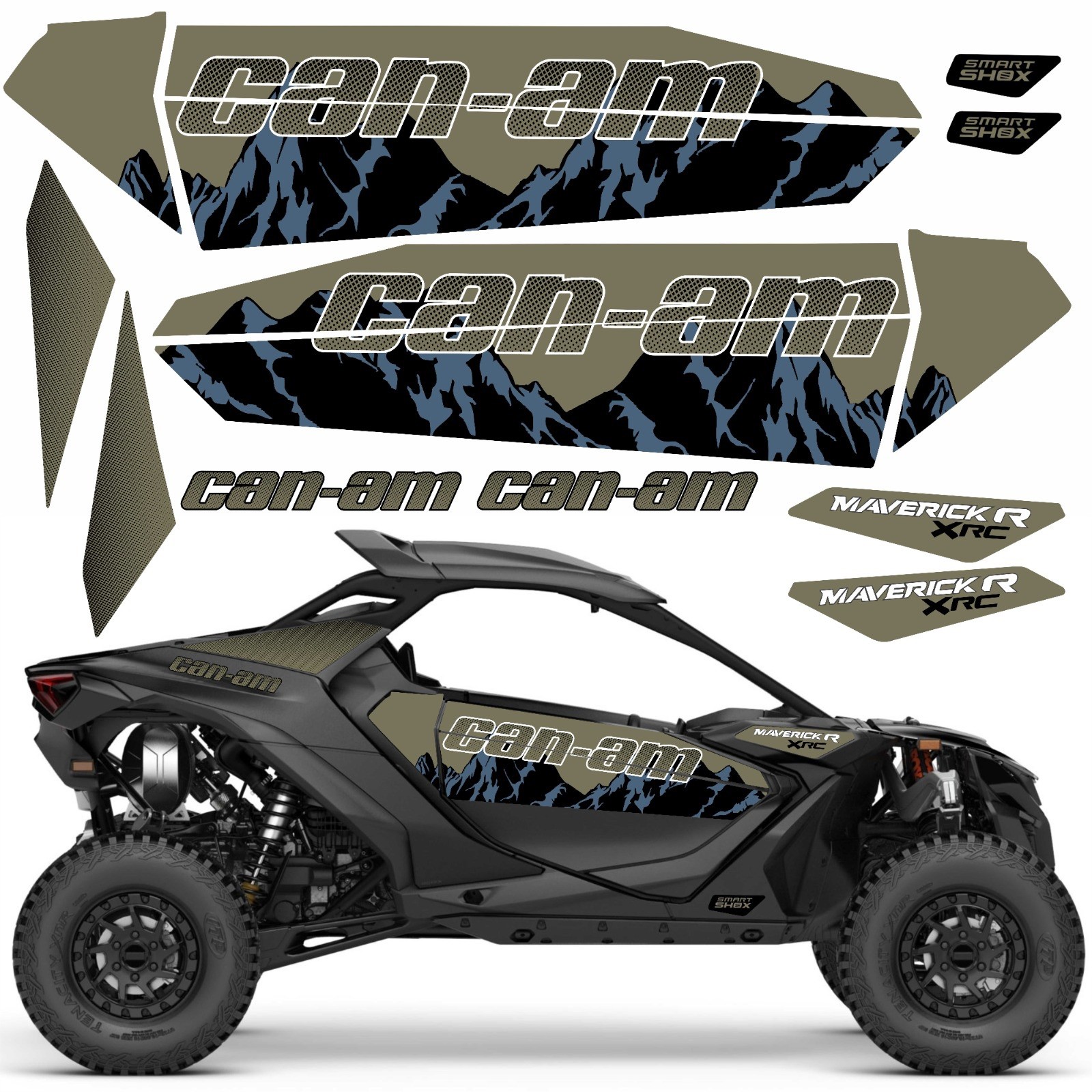 Can-am Maverick R XRS 2UP UTV Decals Stickers Set Graphics Kit