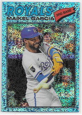 2026 Topps Heritage Chrome Light Blue Sparkle Refractors #84 Maikel Garcia