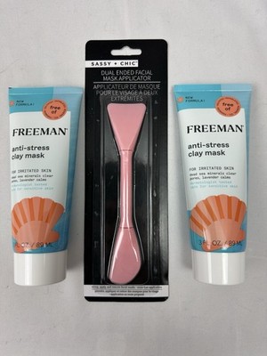 Freeman Anti Stress Clay Mask Wash Off Mask Sea Minerals Free Mask Applicator