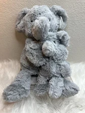 NEW Cloud Island Plush & Rattle Set Mom Baby Elephant Gray 16" Lovey FAST SHIP
