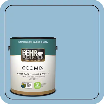 1 Gal. #M500-3 Blue Chalk Color Semi-Gloss Enamel Ecomix Plant-Based Interior Pa