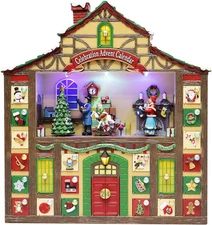 Christmas Decor Animated Advent Calendar House, Tabletop Decor with LED Lights a