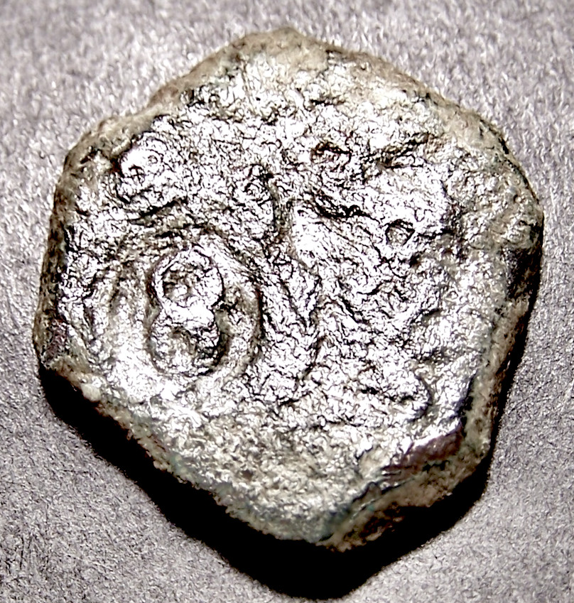 Medieval Spanish Castle/Lion Coin, dated 1655, Countermarks-PHILIP IV, 22-27mm