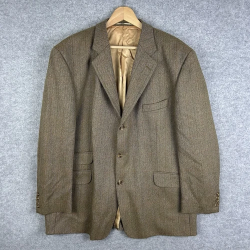Brook Taverner veste tweed homme 48 R Saxe suprême laine blazer marron costume vintage
