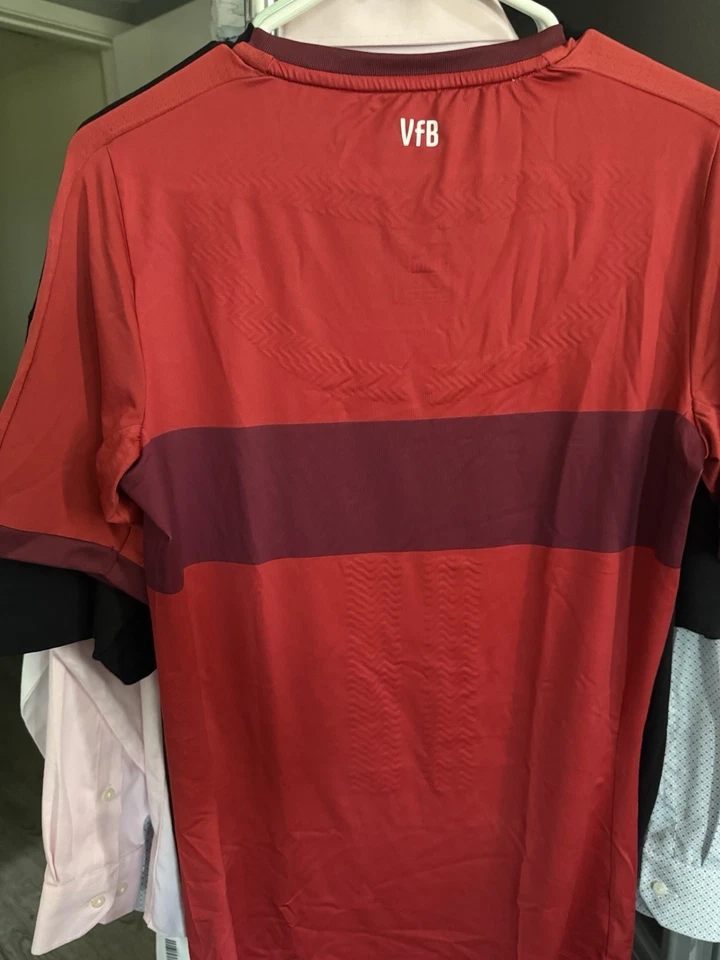 Puma VfB Stuttgart Germany Away Player Specs Soccer Jersey ACTV Red Vintage - Image 3 of 4