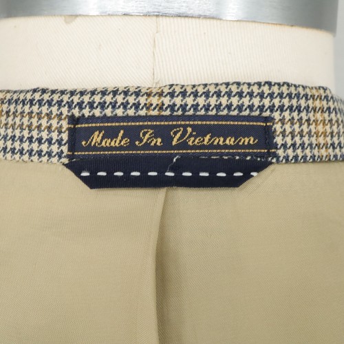 Tommy Hilfiger Sport Coat Mens 46R Silk Wool Beige Plaid Jacket Lined One Vent - Picture 14 of 17