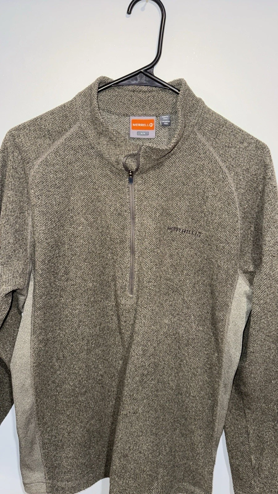 Merrell Men's Lightweight Full Zip Sweater Jacket Green Brown, Size M