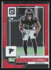A.J. Terrell 2023 Donruss Optic Red RC /99 #10 Atlanta Falcons