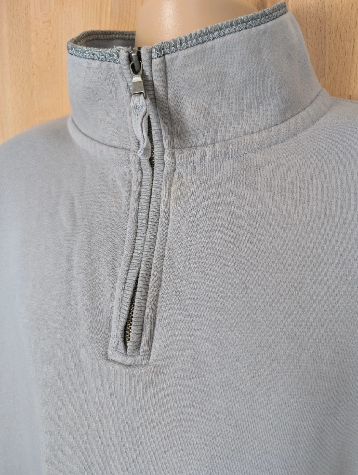 WoolOvers grey fleece lined quarter zip. Mens XL. DN2362 image 2