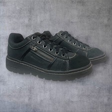 Skechers VTG Y2K Black Tredd Jammers Chunky Sole Shoes Womens 6.5 Black Suede