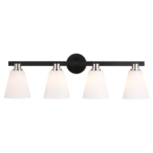Vaxcel Lighting W0407 Vermont 4 Light 32"W Vanity Light - Black - Picture 9 of 11