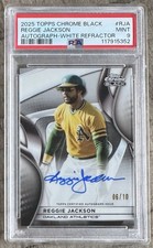 Reggie Jackson Auto /10 2025 Topps Chrome Black White Refractor Autograph PSA 9
