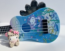 Official Hello Kitty Tunable Ukulele Blue Licensed Sanrio With Keychain Lot