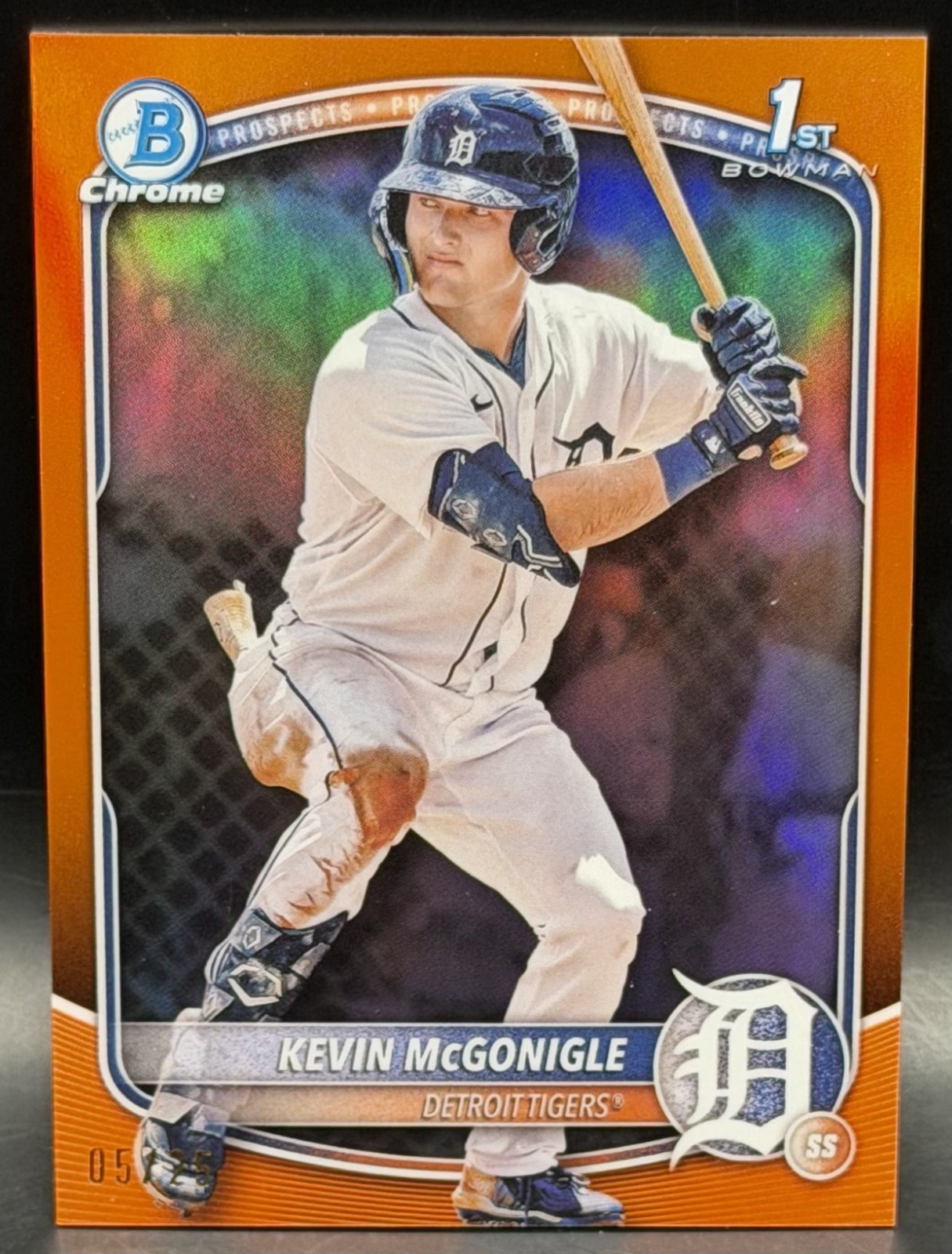 2025 Bowman Chrome Kevin McGonigle 1st True Orange /25 Detroit Tigers