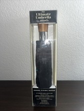 The Ultimate Umbrella By Shed Rain Black Auto Open Wood Handle Recycled Fabric