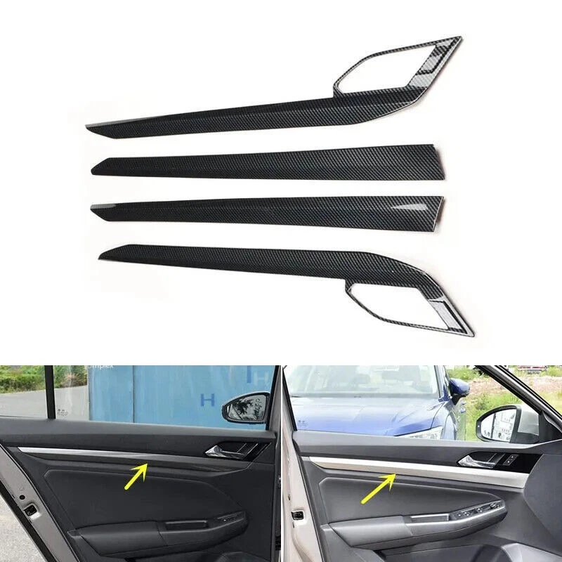 Embellecedores de puerta de engranaje interior de fibra de carbono ABS para VW Volkswagen Bora 2019-2021  Foto 2 de 4