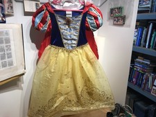 Disney Store Snow White Costume Dress with Puffy Sleeves Kids Size 4