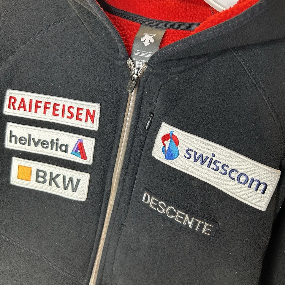 Descente Fleece Swiss Ski Hooded Black Jacket (S6423SKT76-M) Adult Size Small - Image 3 of 4